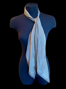 DEBBIE REYNOLDS PERSONAL BLACK AND GREY ASCOT SCARF