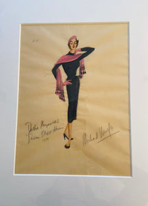 Debbie Reynolds Costume Sketch from Susan Slept Here