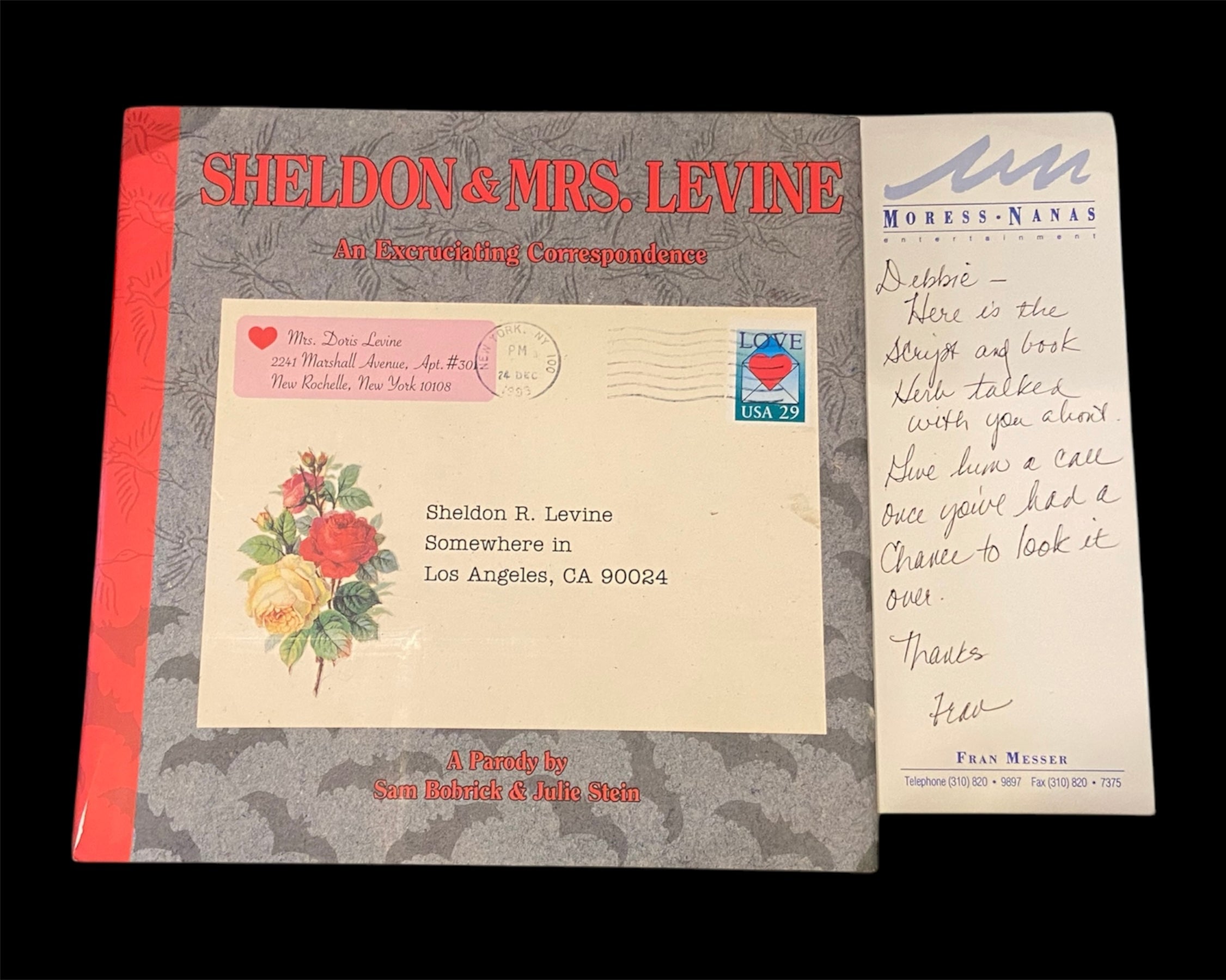Debbie Reynolds Personal Book/Script of "Sheldon & Mrs. Levine"
