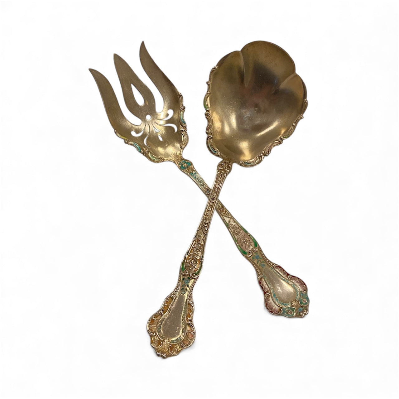 Debbie Reynolds Personal Enameled Sterling Silver Serving Set