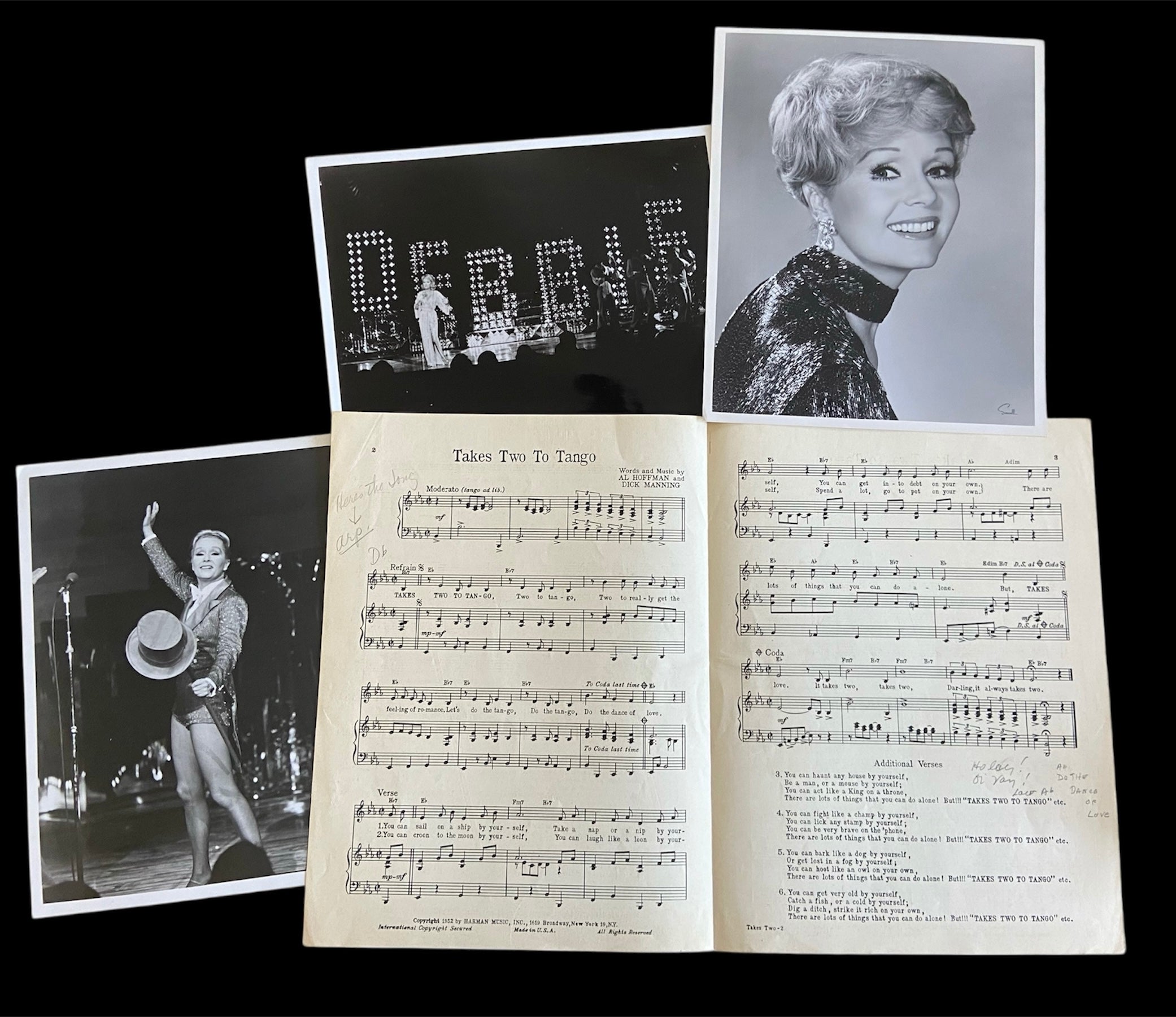 Debbie Reynolds Personal Sheet Music Bundle