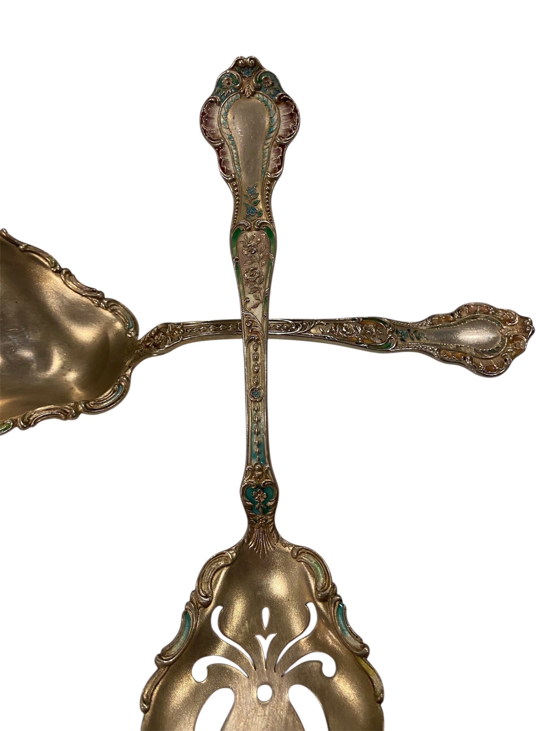 Debbie Reynolds Personal Enameled Sterling Silver Serving Set