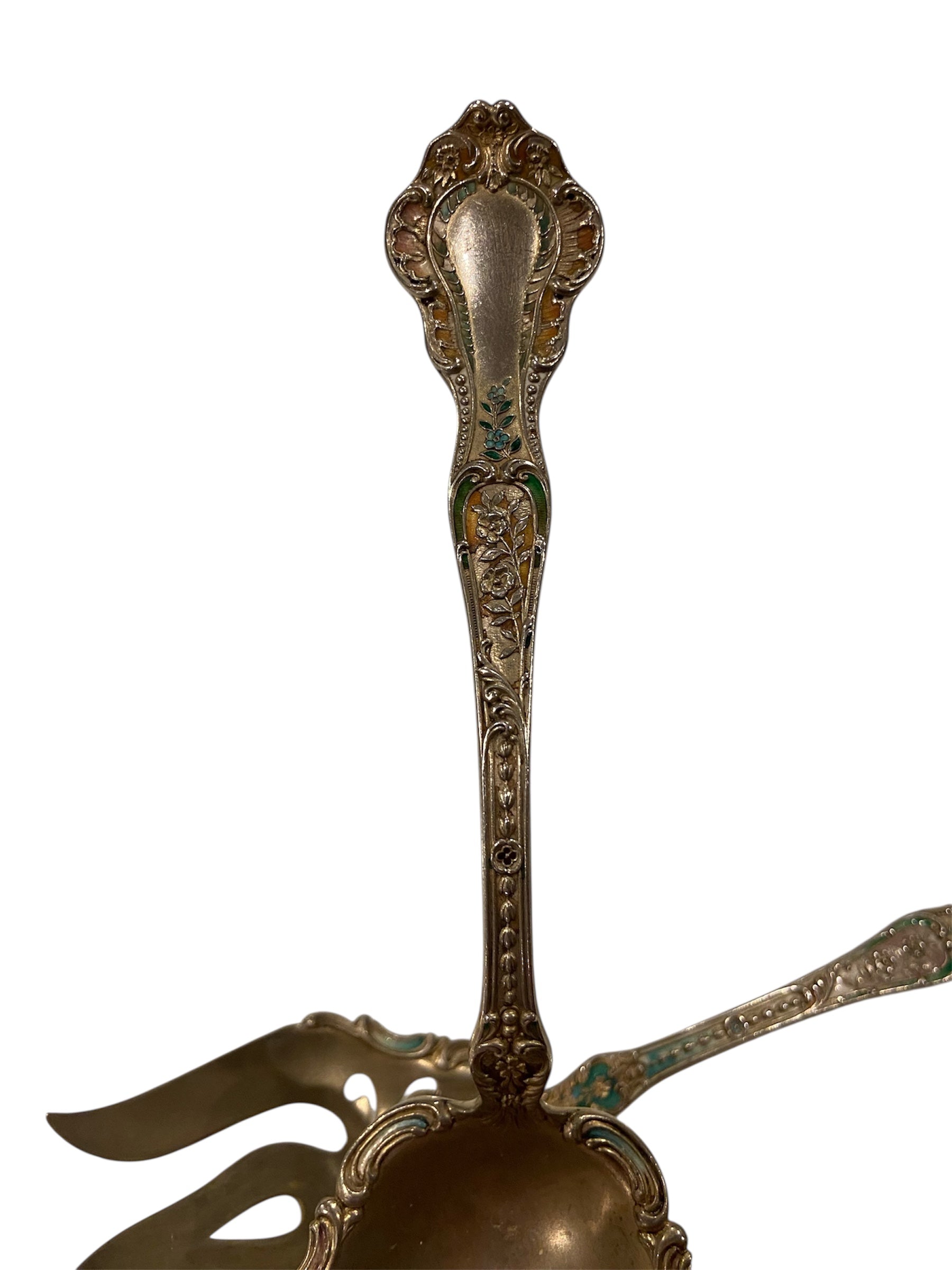 Debbie Reynolds Personal Enameled Sterling Silver Serving Set