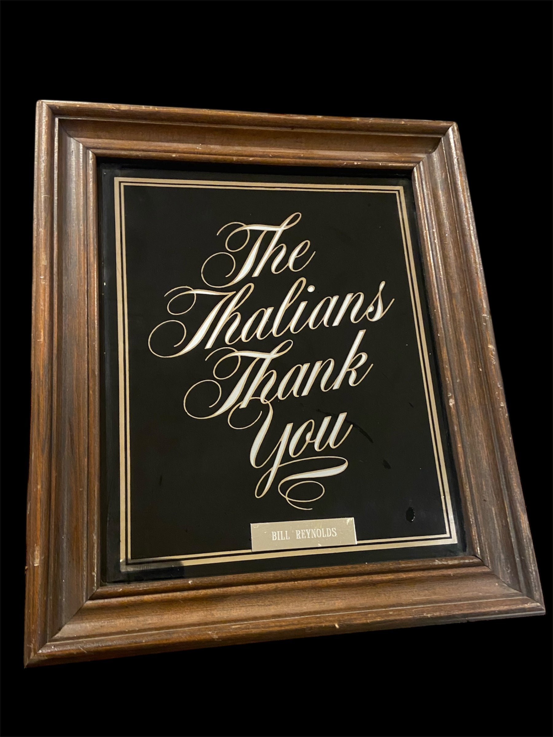 Bill Reynolds Award Plaque