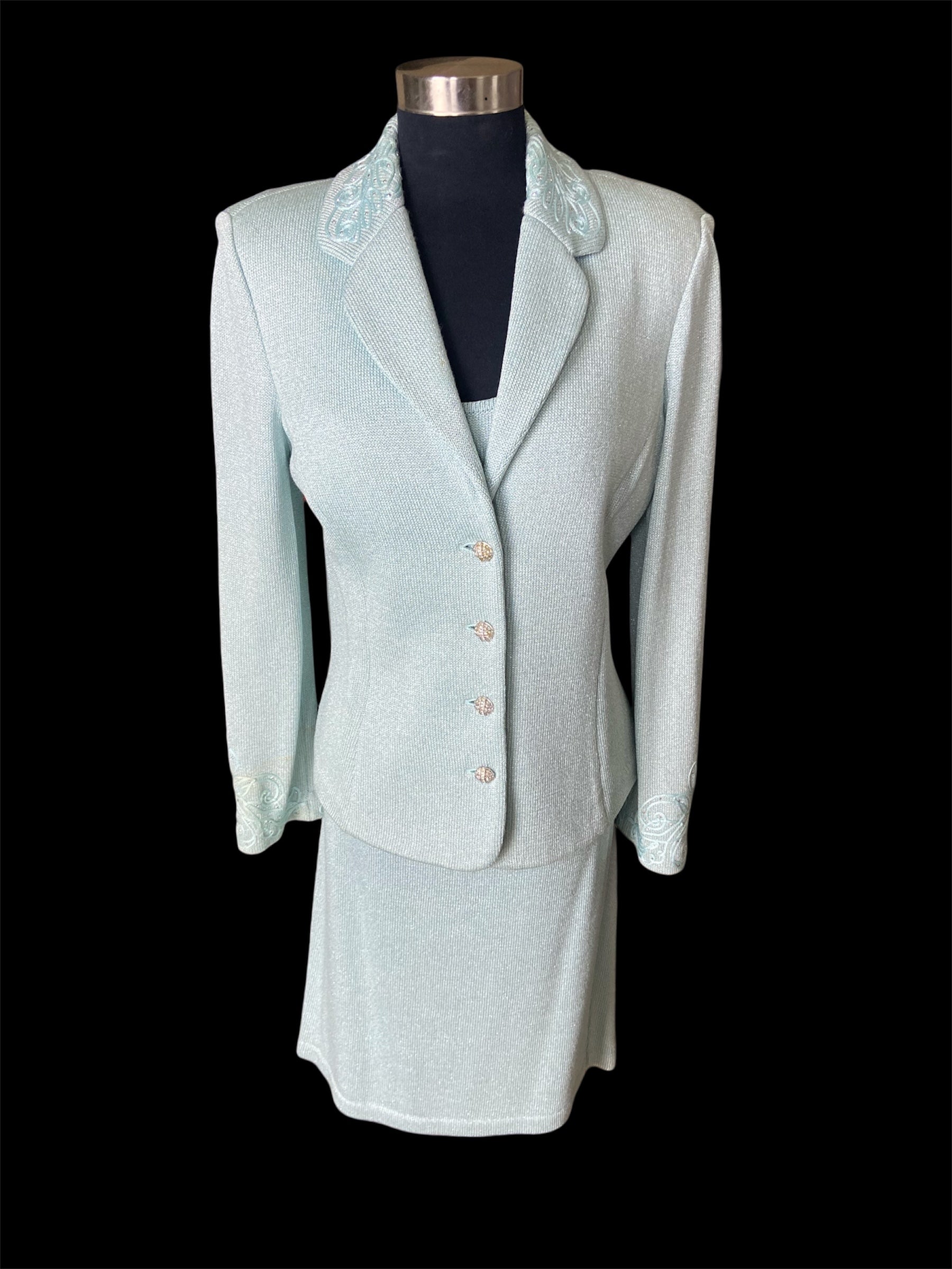 Debbie Reynolds Personal Baby Blue St John Suit Ensemble worn on "Will & Grace"