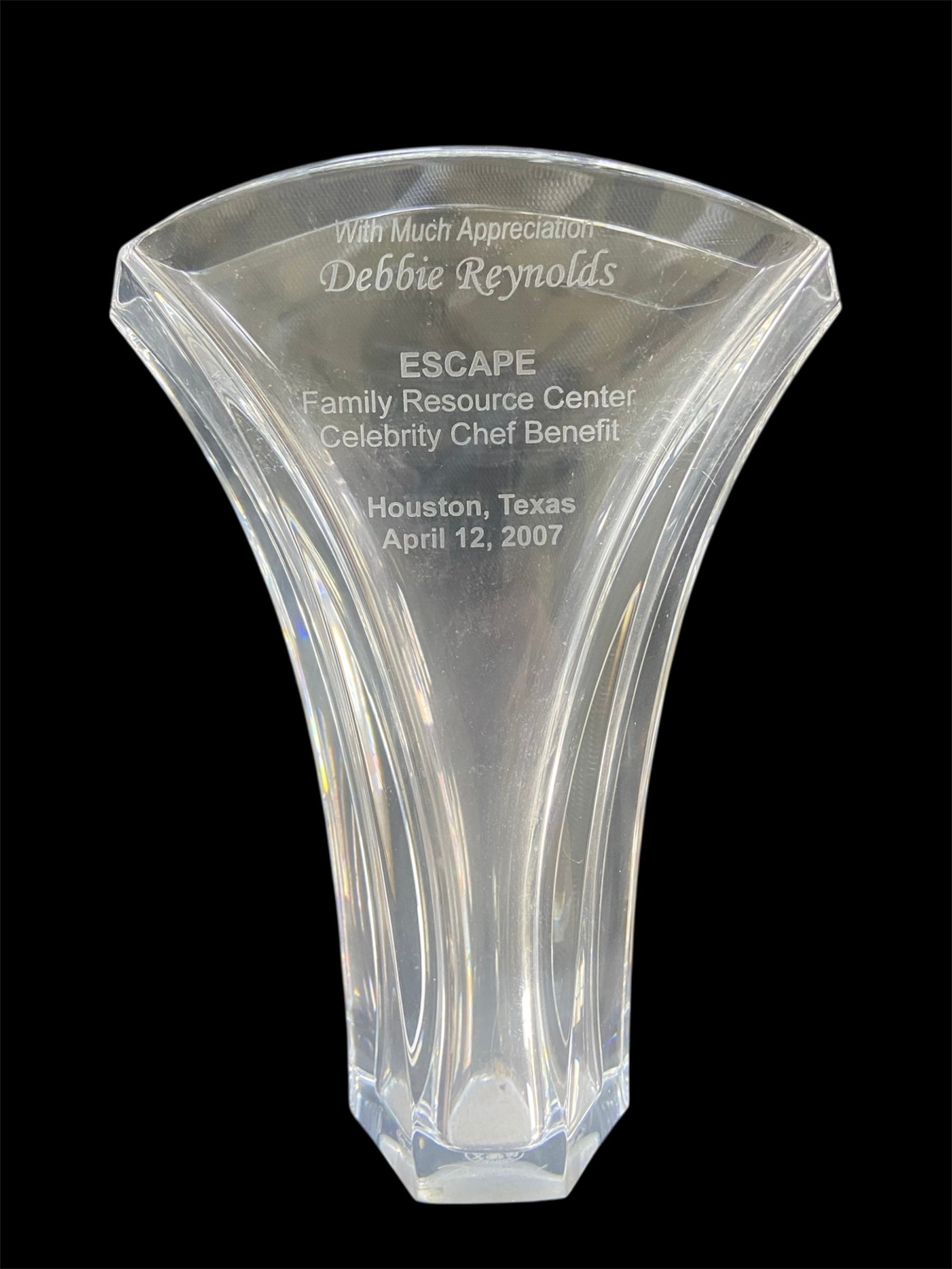 Debbie Reynolds Personal Crystal Vase