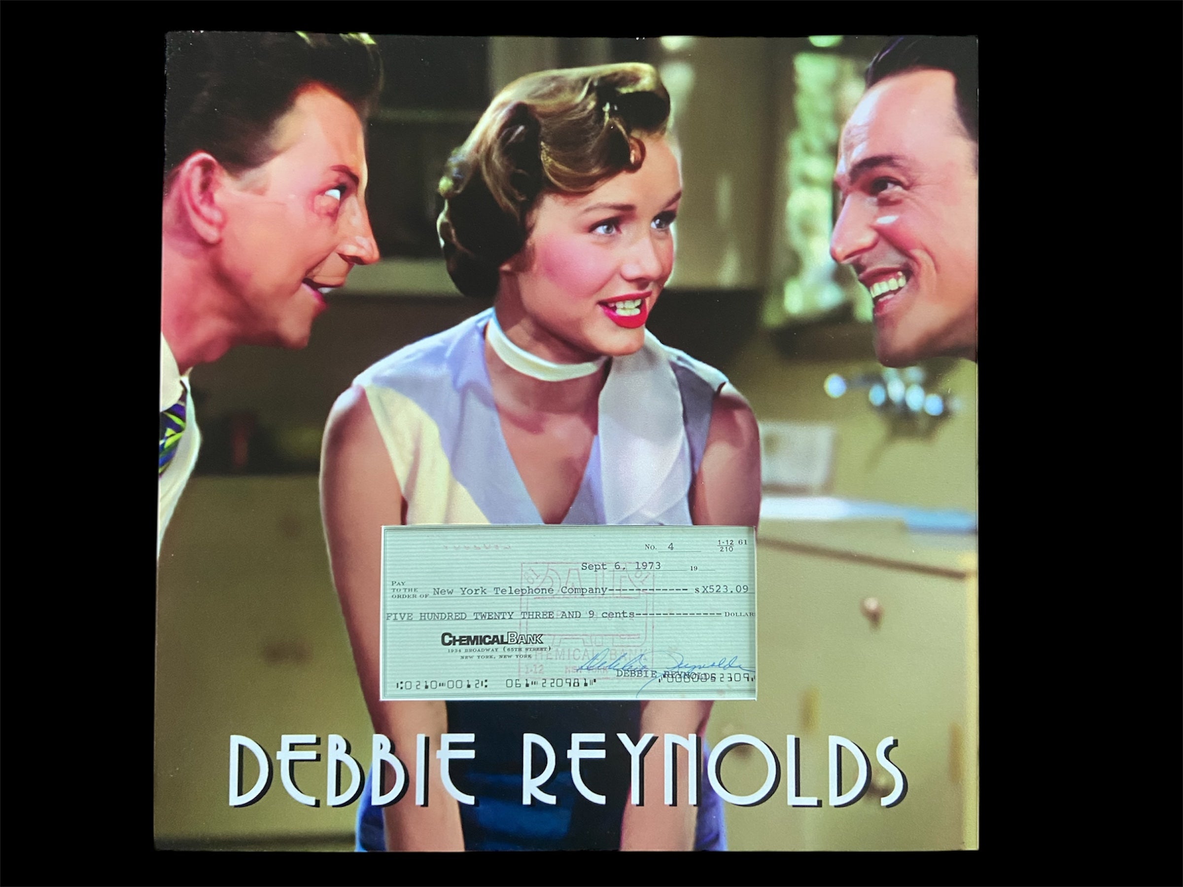 Debbie Reynolds Signed Check with Matted Frame (1973 check to "New York Telephone Company")